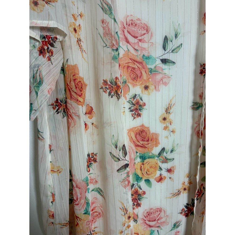 NWT maurices Womens Kimono boho Cardigan Floral Sheer Lightweight Open Front L - Picture 5 of 5